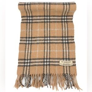 Burberry Beige Nova Check Lambswool Scarf Made in Scotland
